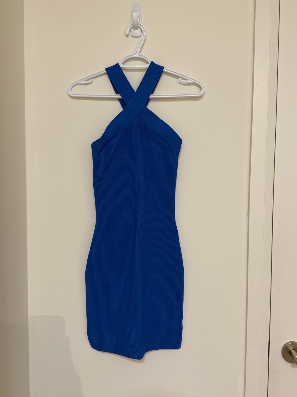 Babaton Cobalt Crossback Mini Dress